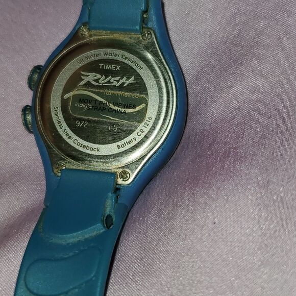 Timex Vintage Rush Lady 50m‎ Indiglo Silver Blue Analog Quartz Alarm Watch main image 6